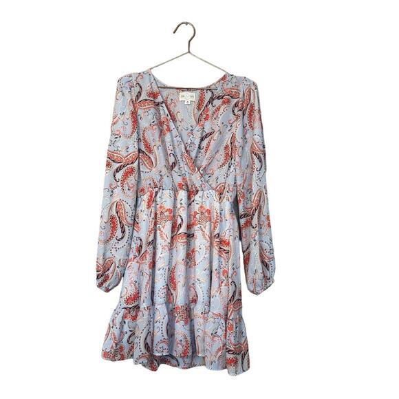 Jun & Ivy Paisley Wrap Mini Dress - Women's Size Medium - Picture 2 of 6